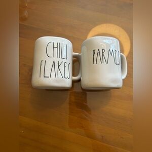 Rae Dunn Cream Retro Inspired Parmesan Flakes & Chili Flakes Shakers/Containers